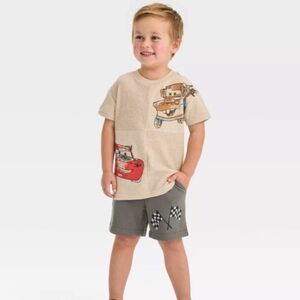 Disney cars lightning McQueen and Mater shirt and shorts set
